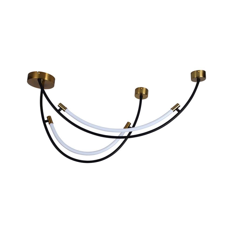 LED Полилей 20W Висящ Черно+Златно 3000K