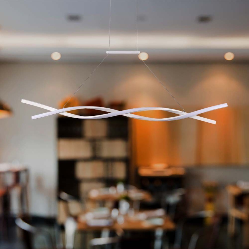 LED Полилей 30W Висящ (120*100CM) 3000K Бяло Тяло