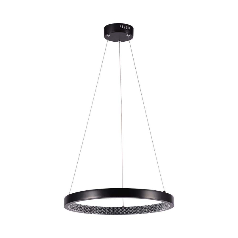 19W LED Полилей Акрил Кристал Черен 3000K