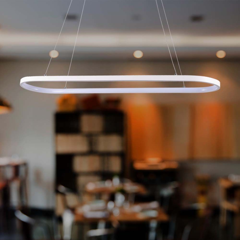 24W LED Полилей (80*20*100CM) 4000K Бяло Тяло