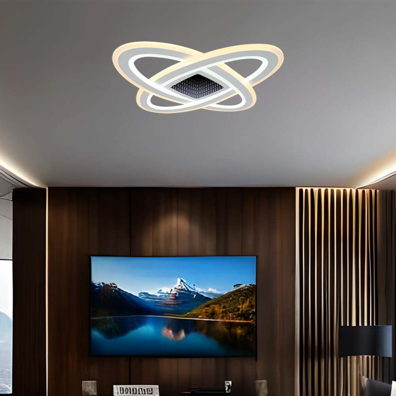 130W LED Плафон За Таван (50*50*5CM) CCT: 3000K+6000K Димираща + Дистанционно
