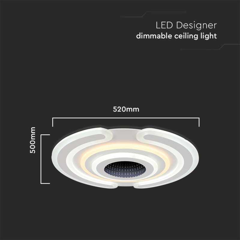 95W LED Плафон За Таван (52*5CM) CCT: 3000K+6000K Димираща + Дистанционно
