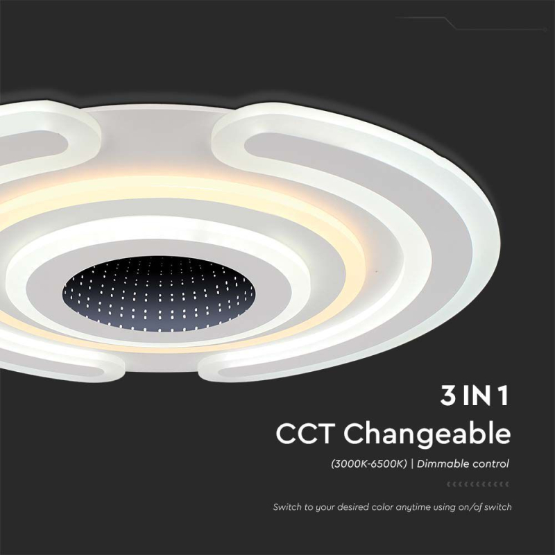 95W LED Плафон За Таван (52*5CM) CCT: 3000K+6000K Димираща + Дистанционно