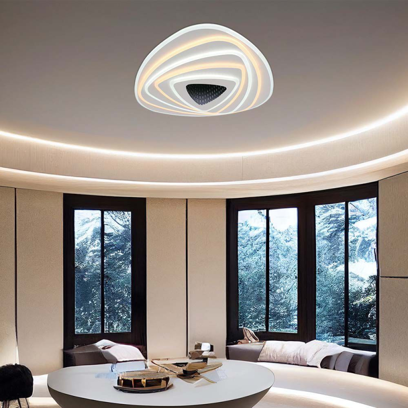 120W LED Плафон За Таван (51*50*7CM) CCT: 3000K+6000K Димираща + Дистанционно