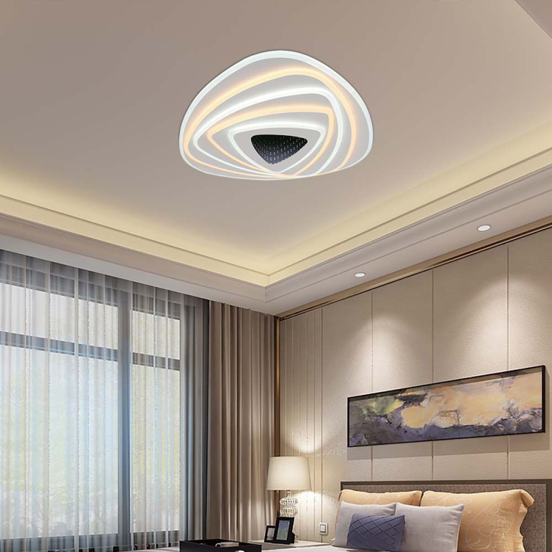 120W LED Плафон За Таван (51*50*7CM) CCT: 3000K+6000K Димираща + Дистанционно