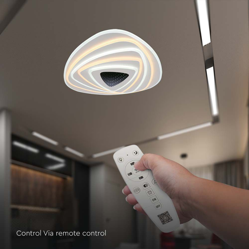 120W LED Плафон За Таван (51*50*7CM) CCT: 3000K+6000K Димираща + Дистанционно
